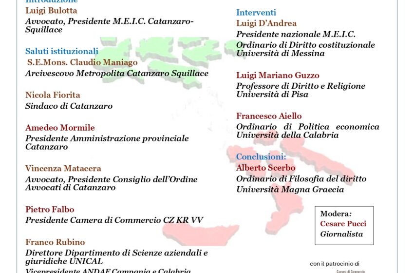  Convegno M.E.I.C. a Catanzaro sull’Autonomia differenziata